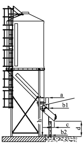 Silos en acier de 3,5 à 21,5 m3 (reprise à l'intérieur d'un bâtiment)